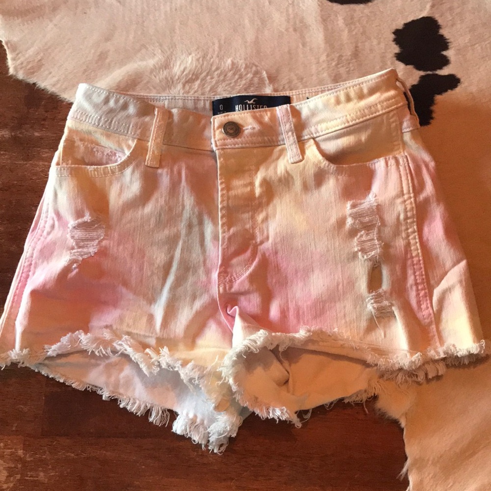 Hollister pastel multi color cutoff shorts 0 W 24
